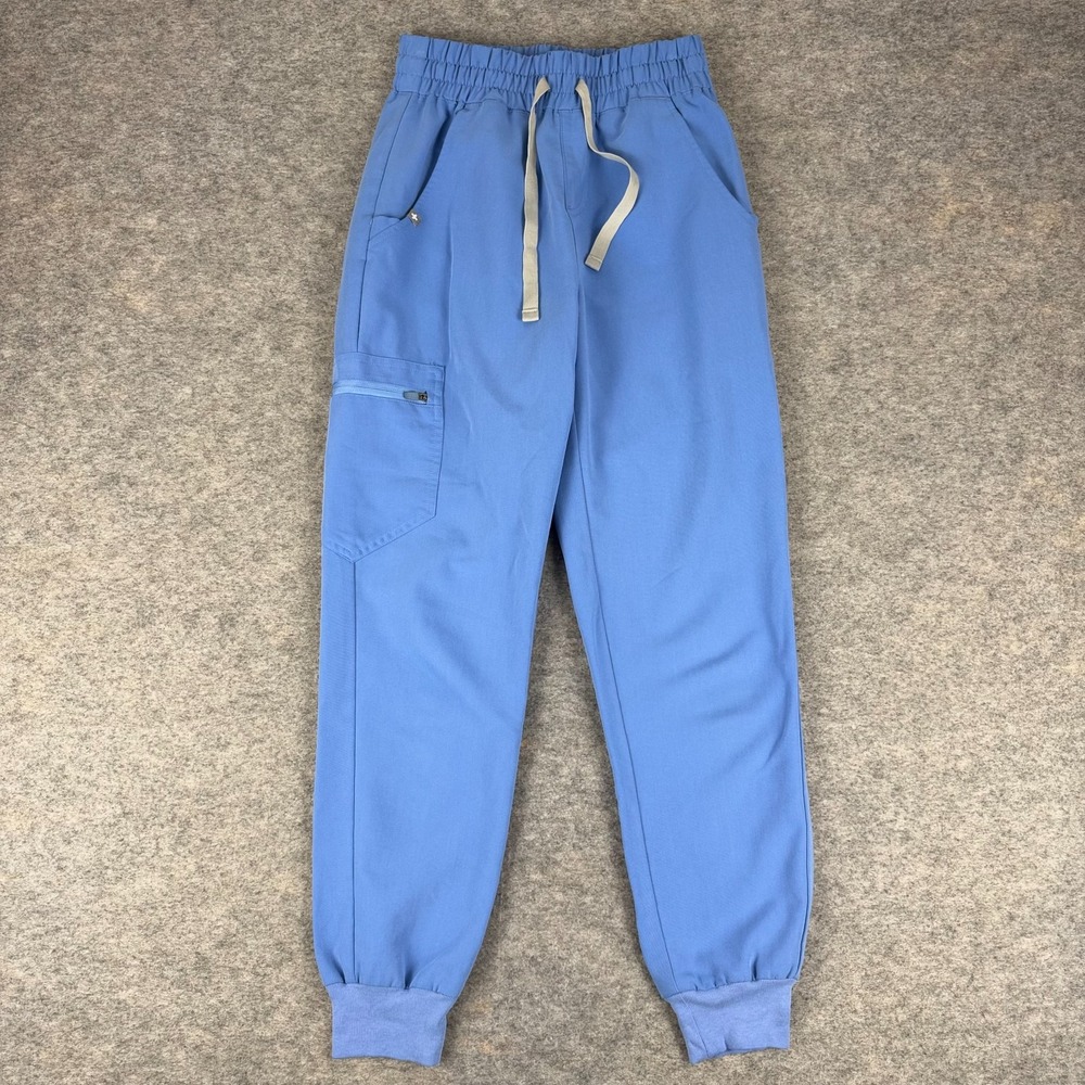 FIGS Zamora Jogger Scrub Pants 26" Ceil Blue Womens XXS 2XS Petite